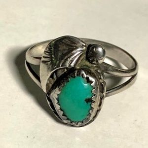 Vintage Navajo Turquoise Ring Size 7.75